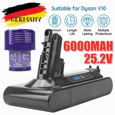 25.2V 6.0Ah Li-ion Akku Für Dyson V10 Cyclone V10 Animal V10 Absolute + Filter