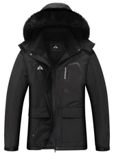 Women's Ski Jacket Waterproof Warm Winter Coat Hooded Snowboarding Jacket Ver...