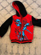 Pre-Owned Youth Boys Kids Size 7 Spiderman Plush Hoodie Jacket Full Zip Warm Ret