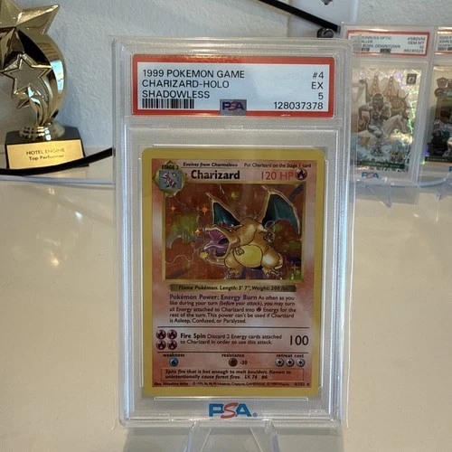 1999 Pokemon Base Set Shadowless Holo Charizard #4 PSA 5 EX Excellent