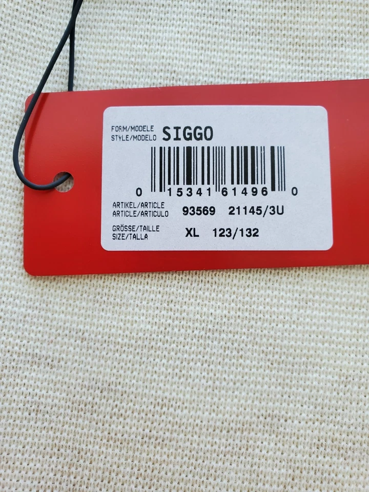 Hugo Hugo Boss Siggo Men's Sweater 100% Merino Wool W/Nylon Patches Beige Sz XL  - Image 4 of 4