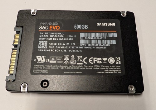 500GB Samsung V-NAND SSD 860 EVO Solid State Drive 2,5" SATA, gewischt, getestet