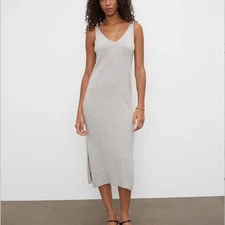 Club Monaco Signature Recycled Cashmere Midi Sweater Dress Heather Grey Size S