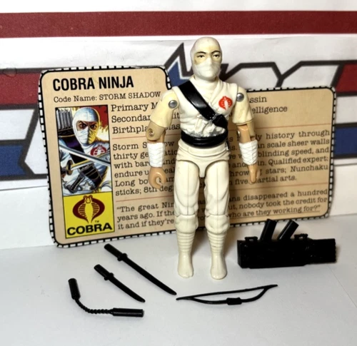 GI Joe Storm Shadow 1984 v1 *100% COMPLETE w/Card, Excellent!* Vintage Cobra