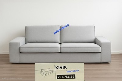   Ikea KIVIK Bezug für 3er Sofa Orrsta hellgrau 702.786.69 Wechselbezug NEU
