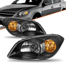 For 2005-2010 Chevy Cobalt 2007-10 Pontiac G5 05-06 Pursuit Black Headlights Set