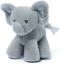 NEW Gund Baby Rattle Bubbles Elephant Plush Gray Stuffed Animal Toy 4.5"