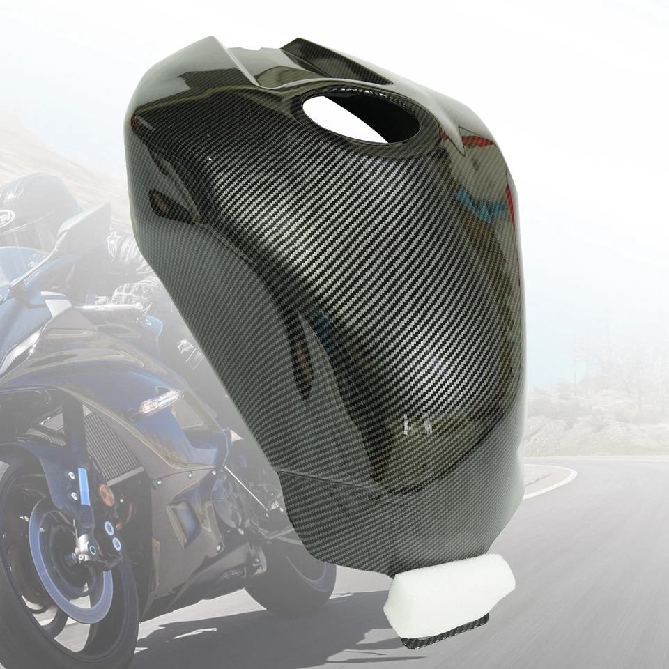 Fuel Gas Tank Cover Black Carbon Fiber Painted For Yamaha YZF R1 2009-2014 US Foto 3 de 4