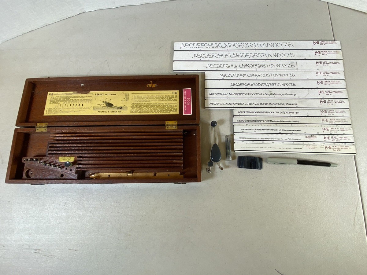K+E Leroy Keuffel & Esser Co. Lettering Tools Kit 17D22 | eBay