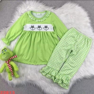 NEW Boutique Grinch Stole Christmas Dr Seuss Girls Pajamas