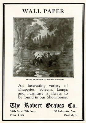 1920s Robert Graves New York Versailles Wallpaper Original Old Print Advertising