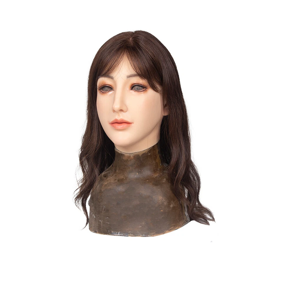 Silikon Weibliche Kopfmaske Realistische Crossdresser-Gesichtsmaske Für Frauen  - Bild 4 von 4