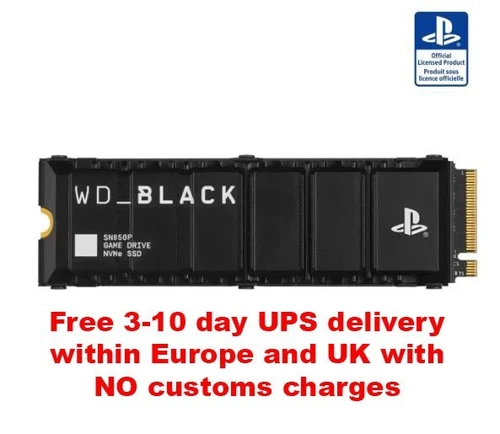 4Tb Western Digital WD_BLACK SN850P M.2 NVMe SSD for PS5 consoles with Heatsink