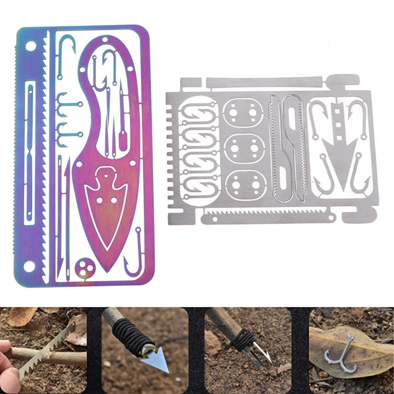 17 In1 Multi Tool Fishing Gear Credit Card Outdoor Survival