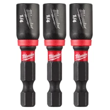 1/4 In. X 1-7/8 In. Shockwave Magnetic Nut Driver Bit (3-Pack)