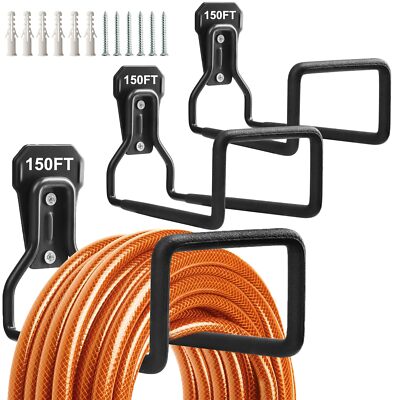 3 Pack Garden Hose Holder Heavy Duty Garden Hose Reel Wall Mount Water Hose H...