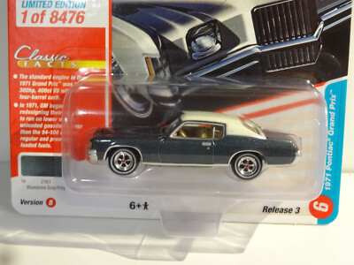 JOHNNY LIGHTNING - BLUESTONE GRAY POLY - 1971 PONTIAC GRAND PRIX
