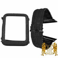 Apple Watch Series 4 Custom Bezel Black GP Simulate Diamond Bracelet 9 Row Band
