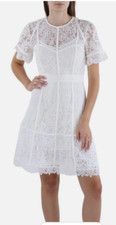 French Connection Summer White Lace Special Occasion Short Dress Uk 10 Rrp £140