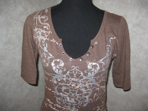 Panhandle Slim ladies with rhinestone snap front top size S - Picture 2 of 7