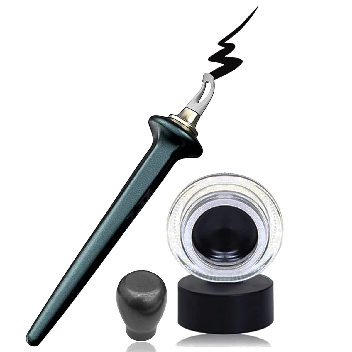 Eyeliner Applicator Kit with Black Cream Gel and Precision Tools-image