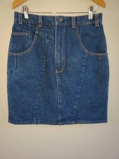 Vintage Hunt Club Seamed Denim Skirt Size Small 4 6 28 Dark Wash Pencil 80s 90s