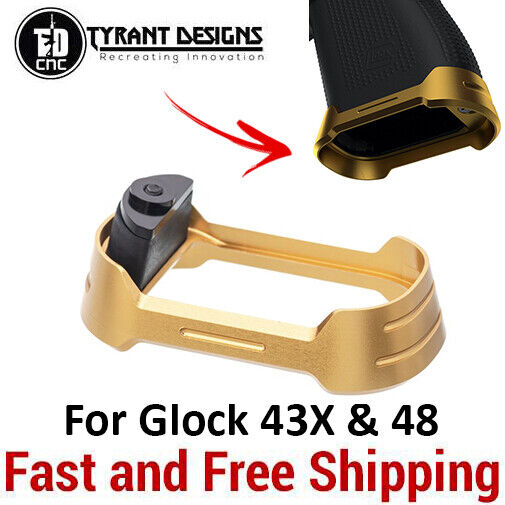Tyrant Designs Gold Flared Aluminum Magwell for Glock 43X /48 - G43X G48
