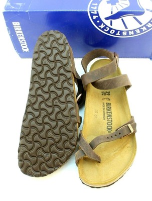 BIRKENSTOCK Yara Size 8 Dark Brown Nubuck Women's Comfort Sandals RETAIL  $125 | eBay