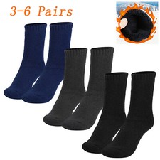 3-6 Pairs Men Winter Warm Socks Thermal Heat-Trapping Socks Cotton Wool Sock New