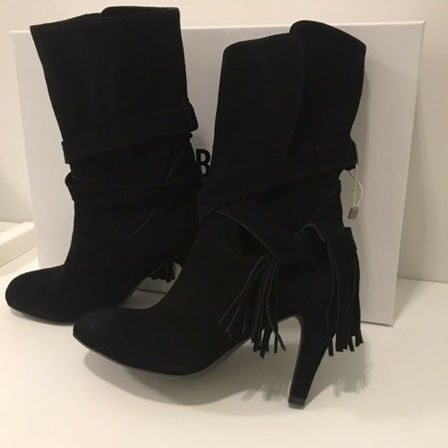 SCARPE DONNA STIVALI TRONCHETTO VERA PELLE MARRONE SALVADOR RIBES