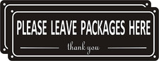 Leave Packages Here Sign Metal, 2 Pack Package Delivery Sign Instructions, ...