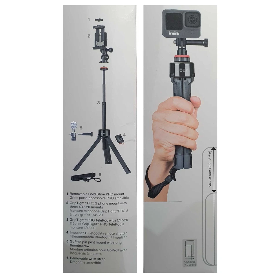 Joby GripTight Pro Telepod Tripod & Grip for Smartphone Go Pro Black *NEW2* 0153 - Image 3 of 3