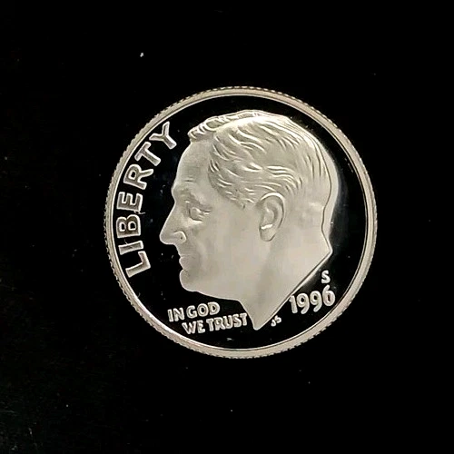Wow! 1996-S Deep Cameo Proof 90% Silver 10C Roosevelt Dime ~ Ships Free!