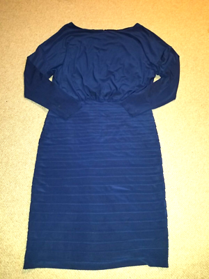 Womens Dress-ADRIANNA PAPELL-blue stretch knit lined flowy bodice Old  Money-6 | eBay