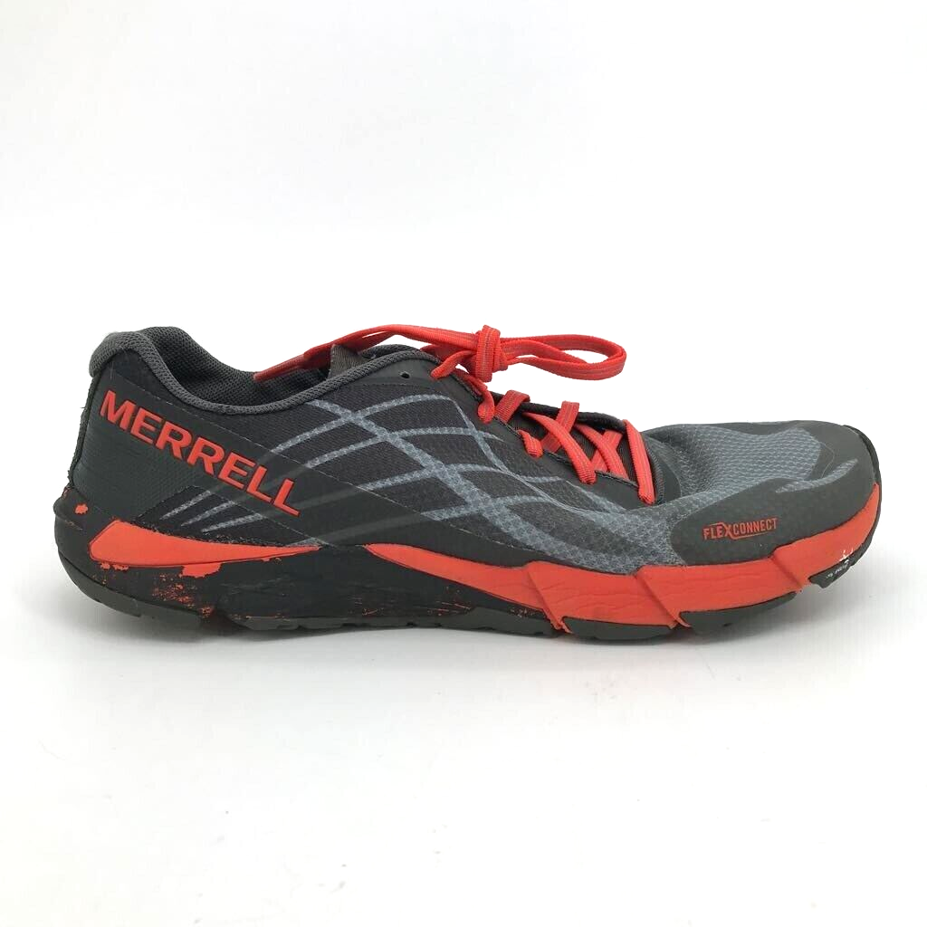 Scarpe da trail running Merrell donna accesso nudo flex grigio arancione stringate a rete 9M