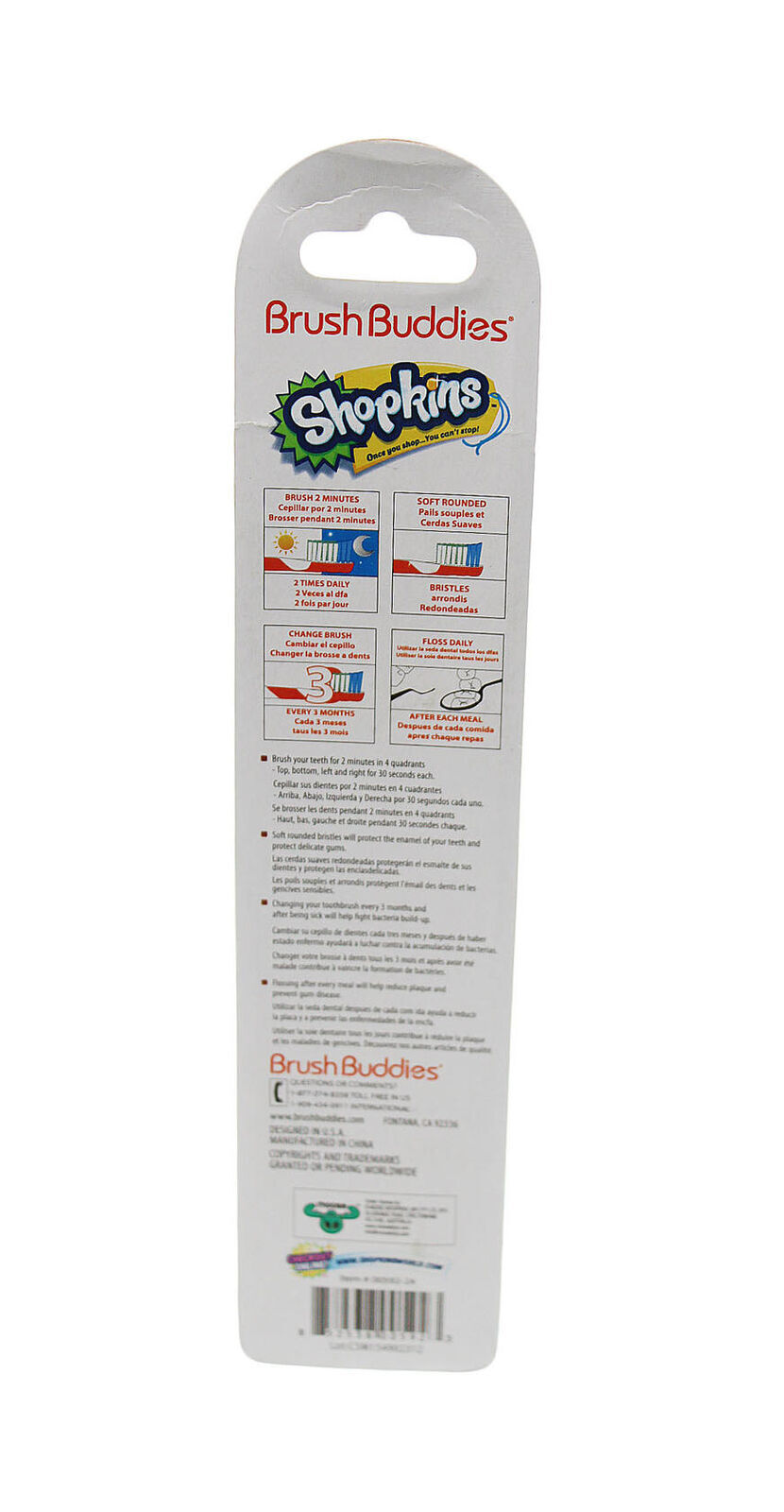 kIds Toothbrush Brush Buddies 2 Piece Shopkins Toothbrush