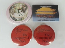 Vtg Lot of 4 Promotional Ardleigh Elliott & Sons Music Box Pin-Back Buttons