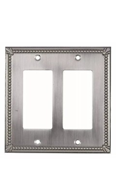 Richelieu BP8611195 Traditional Style Switch Plate 2 Decora Brushed Nickel ( 2 )