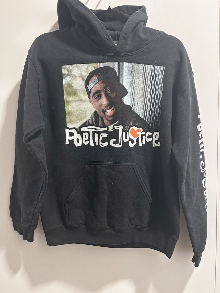 Tupac Shakur Poetic Justice Hoodie Mens Size Small Arm Hit Gildan