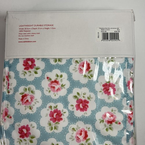 Vtg Cath Kidston Blue Provence Rose Hanging Shoe Storage Tidy Wardrobe 8 Shelves - Picture 7 of 7