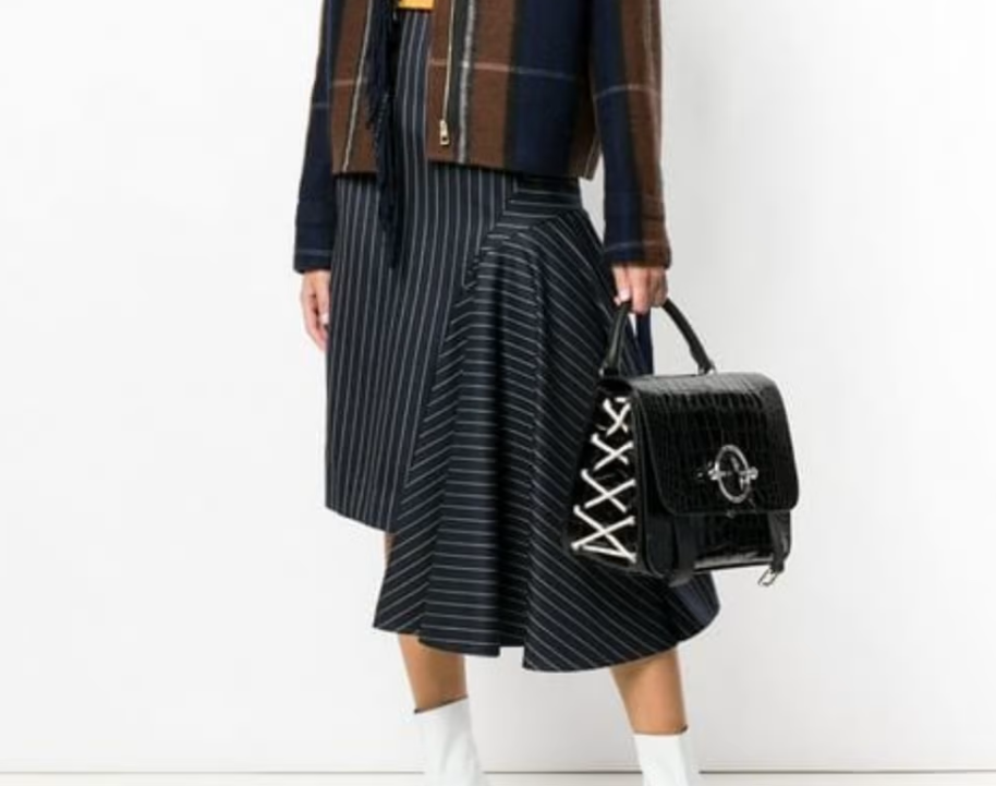 J.W. Anderson Pierced Crocodile Embossed Leather With Lace Detail