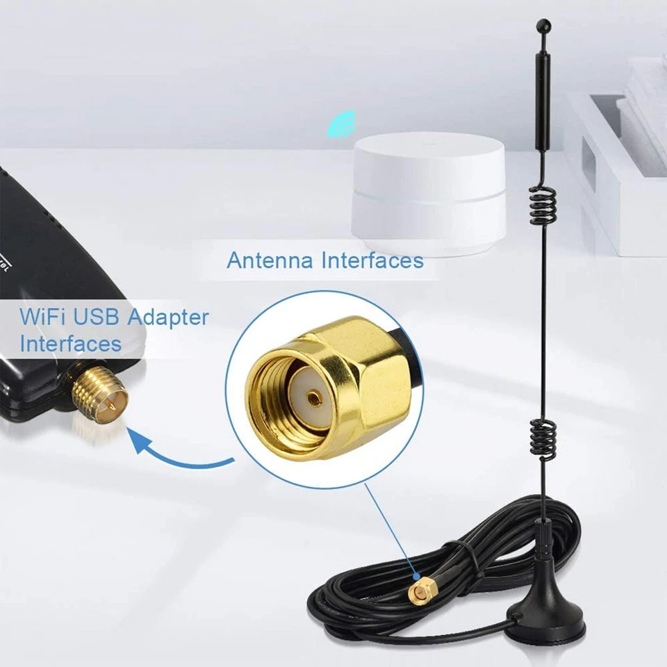 RP-SMA Male Antenna Wi-fi Booster HD Wireless Camera Antenna with Magnetic Stand - Image 4 of 4