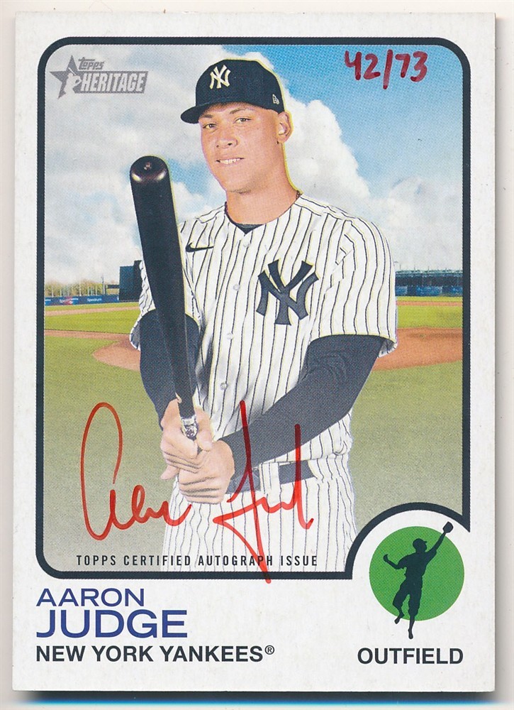 Aaron Judge 2022 Topps Heritage #ROA-AJ Real One Autographs - Red