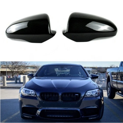 Real Carbon Fiber Side Mirror Cover Caps Add-on For 2012-2016 BMW F10 M5