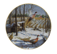 Vintage Danbury Mint Pheasant 8" Collector's Plate A Winter Rainbow David Mass*