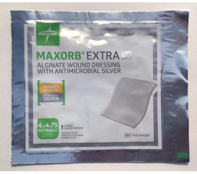 *10-Pack* Medline Maxorb Extra Ag Alginate Wound Dressing 4'' x 4.75'' MSC9445EP