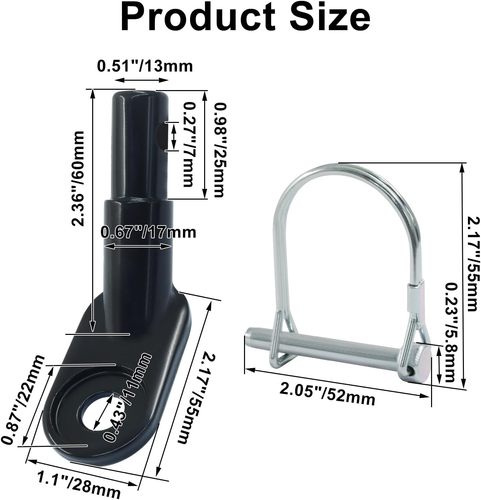 2 Pack Bike Trailer Hitch Coupler - Heavy Duty Steel Bicycle Trailer Attachment  - Picture 2 of 7