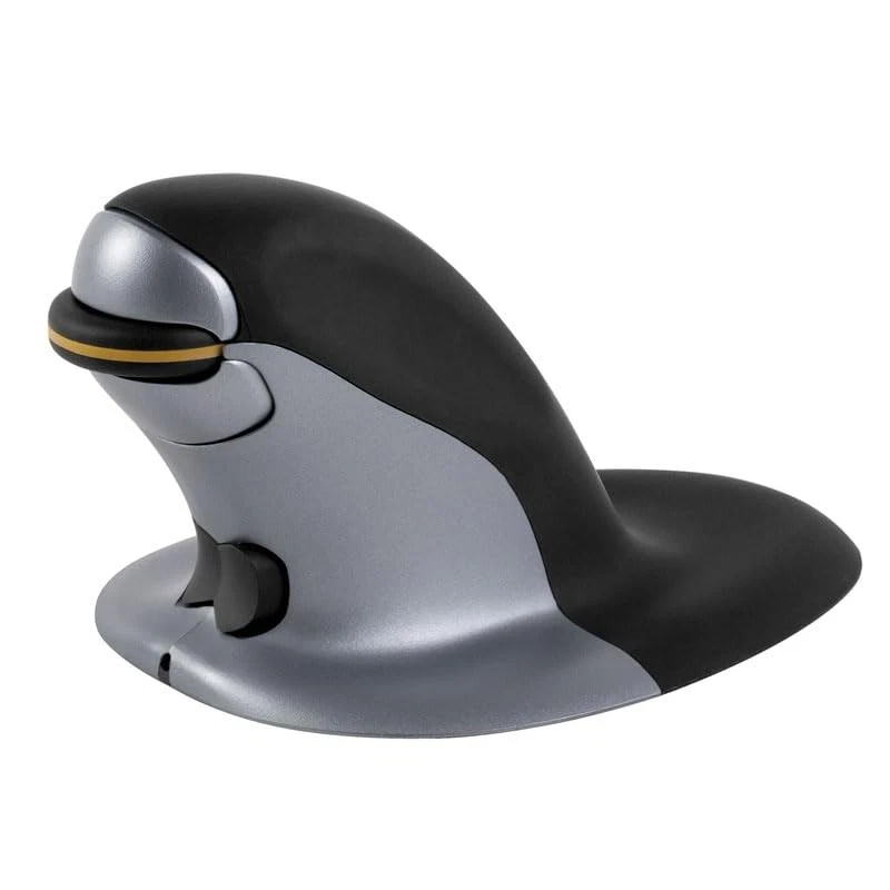 Fellowes Penguin Ambidextrous Vertical Mouse Wireless Large Black/Silver 9894501 - Image 3 of 3