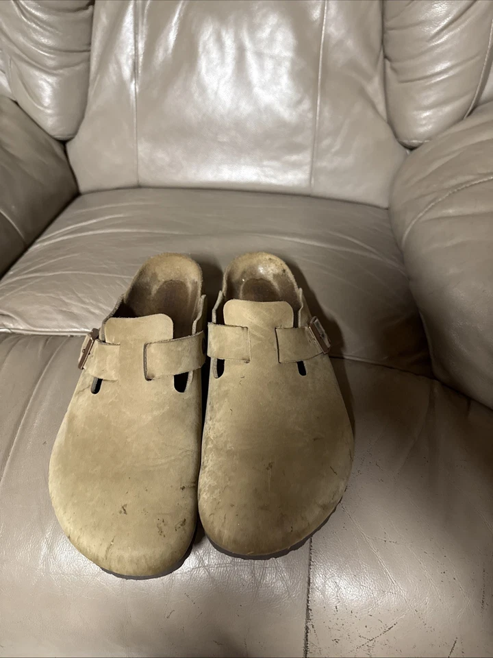 Birkenstock Boston 43 M Taupe Brown Leather Clog - Image 2 of 4