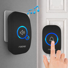 Wireless Doorbell Waterproof 32 Melodies Smart Cordless Door Bell Kit Home UK